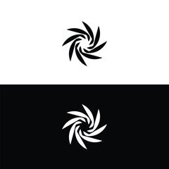 spark circle logo design template . Black and white circle logo design