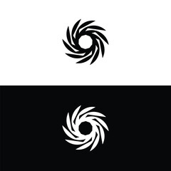 Fototapeta na wymiar spark circle logo design template . Black and white circle logo design