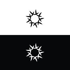 spark circle logo design template . Black and white circle logo design