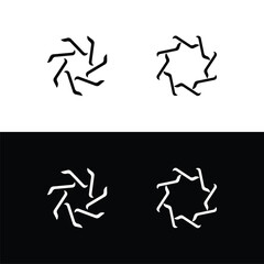 spark circle logo design template . Black and white circle logo design