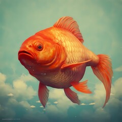 Illustration of an Orange Goldfish