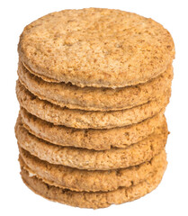 Oat cookies isolated on white or transparent background, clipping path