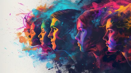 An abstract background symbolizing Gen Z entrepreneurs, featuring modern elements and vibrant colors, reflecting innovation and forward-thinking entrepreneurship. - obrazy, fototapety, plakaty