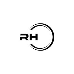 RH logo. RH set , R H design. White RH letter. RH, R H letter logo design. Initial letter RH letter logo set, linked circle uppercase monogram logo. R H letter logo vector design.	
