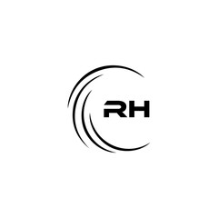 RH logo. RH set , R H design. White RH letter. RH, R H letter logo design. Initial letter RH letter logo set, linked circle uppercase monogram logo. R H letter logo vector design.	

