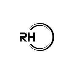 RH logo. RH set , R H design. White RH letter. RH, R H letter logo design. Initial letter RH letter logo set, linked circle uppercase monogram logo. R H letter logo vector design.	
