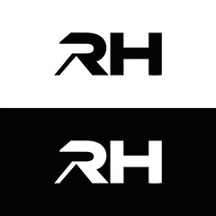 RH logo. RH set , R H design. White RH letter. RH, R H letter logo design. Initial letter RH letter logo set, linked circle uppercase monogram logo. R H letter logo vector design.	
