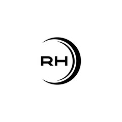 RH logo. RH set , R H design. White RH letter. RH, R H letter logo design. Initial letter RH letter logo set, linked circle uppercase monogram logo. R H letter logo vector design.	
