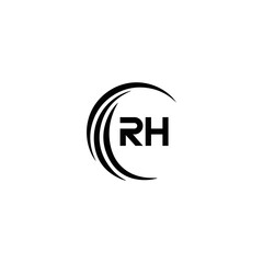 RH logo. RH set , R H design. White RH letter. RH, R H letter logo design. Initial letter RH letter logo set, linked circle uppercase monogram logo. R H letter logo vector design.	
