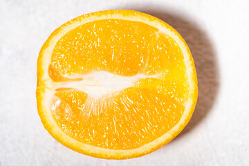 fresh orange in the cut closeup