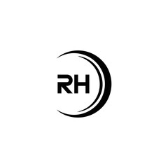 RH logo. RH set , R H design. White RH letter. RH, R H letter logo design. Initial letter RH letter logo set, linked circle uppercase monogram logo. R H letter logo vector design.	
