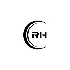 RH logo. RH set , R H design. White RH letter. RH, R H letter logo design. Initial letter RH letter logo set, linked circle uppercase monogram logo. R H letter logo vector design.	
