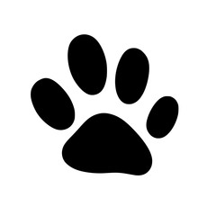 Paw Print Icon SVG Black and White Illustration Art Generative AI.
