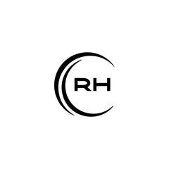 RH logo. RH set , R H design. White RH letter. RH, R H letter logo design. Initial letter RH letter logo set, linked circle uppercase monogram logo. R H letter logo vector design.	
