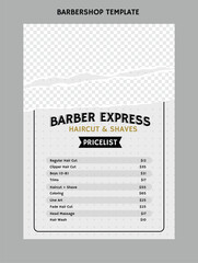 Barbershop and haircut salon poster flyer banner ads vector template