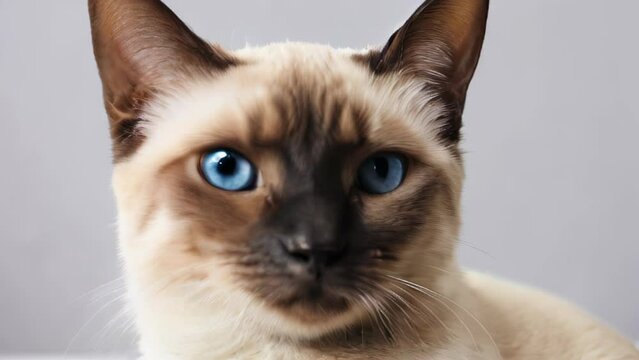 Cute siamese cat closeup