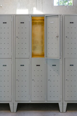Unique Gold Locker Among Gray Ones – Artistic Contrast
