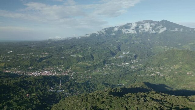 The Barú volcano is the highest elevation in Panama and one of the highest in Central America, with a height of 3475 m above sea level, view from Boquete village side, Chiriqui, Panama - stock video