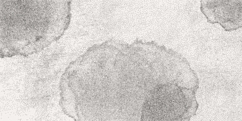 Black dotted textured background, noisy gritty dot halftone effect, vector illustration. Fashionable banner in grunge style. Paint streaks and splashes.