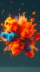 A 3D illustration portrays a explosion effect, offering a minimalistic and creatively dynamic concept suitable for various party themes.