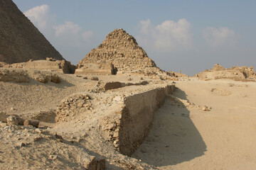Giza pyramid complex, Egypt. One of Seven Wonders of the World.