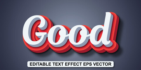 Naklejka premium Good white color editable 3d text effect eps vector
