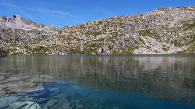 Alpine landscape on the Serodoli glacial lake.