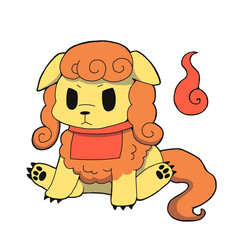 オレンジの狛犬