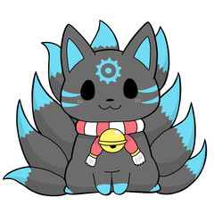 九尾の狐・黒青