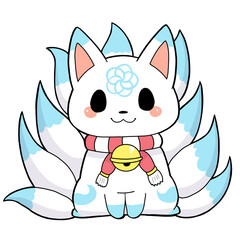 九尾の狐・水色