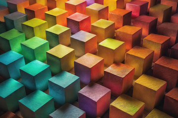 Fototapeta premium Abstract colorful cubes background