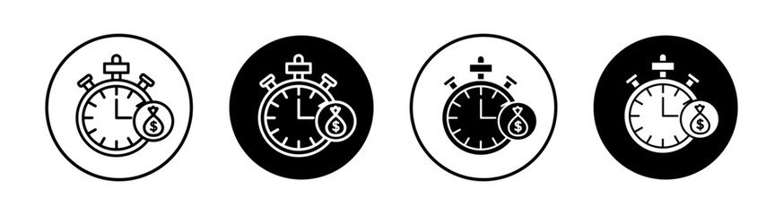 Deposit period flat line icon set. Deposit period Thin line illustration vector