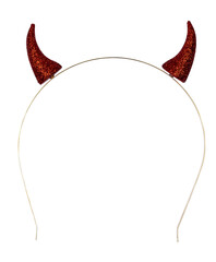 Devil horn hairband diadem. Top view. Isolated on a white background.