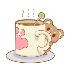 クマとマグカップ