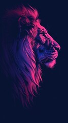 lion minimalist background image for cellphone, mobile phone, ios, android.