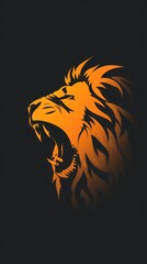 lion minimalist background image for cellphone, mobile phone, ios, android.