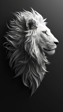 lion minimalist background image for cellphone, mobile phone, ios, android.