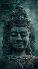 Obraz premium Dark tone Thai culture minimalist background image for cellphone, mobile phone, ios, android.