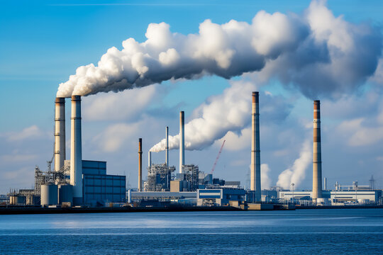 Carbon capture and storage facilities. Environment concept.