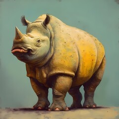 Stylized Artwork of a Rhino