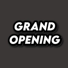 3D Grand opening text banner