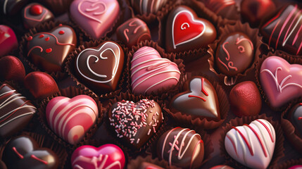 Valentine's Day chocolate sweets pack, photo realis