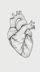 Heart illustration drawn in a single line.