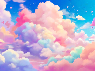 pink clouds in the sky. generative AI