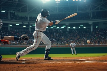 baseball match Baseball player playing on the stadium. Baseball player