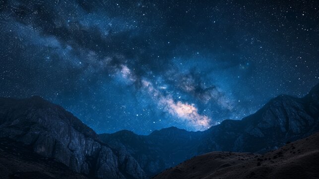 A starry night featuring the Milky Way Galaxy.