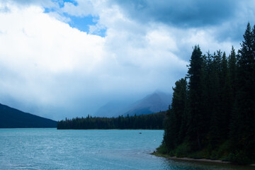 lake in the wood - mystical clouds 