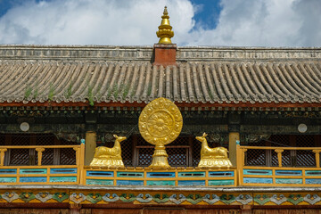 Detail of Amarbayasgalant Monastery, one of the three largest Buddhist monastic centers in Mongolia, Selenge Province in Erdenet, Mongolia. - 731083717