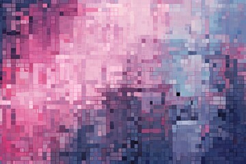 Fototapeta na wymiar Azure pixel pattern artwork, intuitive abstraction, light magenta and dark gray, grid