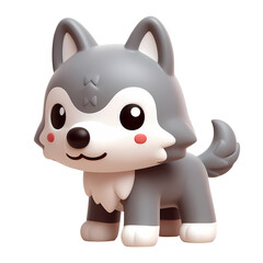 3d rendered illustration of a wolf. Realistic 3d high quality isolated render